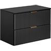 PIASKI Mobile lavabo ADEL Black 80 cm, con piano di lavoro o lavabo incassato, nero, per bagno