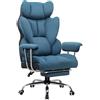 GTPLAYER Sedia Gaming Ergonomica Sedia da Gaming Reclinabile Sedia Ufficio con Poggiapiedi Sedia Gamer Schienale Regolabile per Lavoro e Gioco Blu