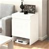 NEHCFO Mobile Contenitore Nascosto Per Robot Aspirapolvere, Armadietto In Legno Con Ante Per Robot Aspirapolvere, Facile Cambio Dell'Acqua Per Soggiorno/Camera/Cucina(White)