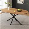 Rosebibi Tavolo da pranzo, lunghezza 120 x 80 x altezza 75,5 cm, moderno e stabile gambe in metallo, tavolo da pranzo ovale, per 4-6 persone, semplice moderno