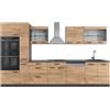 Vicco Cucina componibile R-Line, Rovere dorato/antracite, 350 cm con armadio alto, senza piano di lavoro, adatto per l'espansione flessibile con moduli aggiuntivi