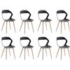 DEYARNA HOME Set di 8 Sedie da Pranzo in Plastica con Gambe in Metallo, Sedie Laterali Senza Braccioli per Sala da Pranzo, Cucina, Sala di Ricevimento, Soggiorno (Nero/Gambe in Tronco)