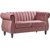 Vente-unique - Divano fisso 2 posti Trumbo - velluto - rosa