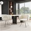 Wiuzo Sedie da pranzo in velluto, set da 2, singola, luminosa, di lusso, per soggiorno, camera da letto, girevole, per il tempo libero, con quattro gambe di supporto, in metallo, colore: beige e