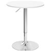 WOLTU Tavolino da Bar, Girevole Piano Rotondo, Diametri 60 cm, Tavolo da Cucina, Base in Acciaio e Piano in MDF, per Soggiorno, Bianco