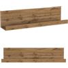 WHOUS Mensola da Muro CHRONOS per Soggiorno con Bordo Rialzato, Libreria Multiuso da Parete per Salotto, Bagno e Sala da Pranzo, 120x25x28 cm, Rovere