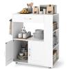 RELAX4LIFE Carrello da Cucina con Ruote, Isola con CASSETTO e 3 PORTASPECIE, Capienza RECORD: 105kg, Piano Lavoro 46x75cm, Armadio 2 Ante (Bianco)