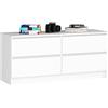 Home Collective Cassettiera bianca larga 120 cm con 4 cassetti, camera da letto e soggiorno, versatile per corridoio e camera dei bambini