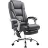 CLP Sedia da ufficio Pacific in ecopelle I funzione massaggio I ergonomica, girevole a 360° con poggiapiedi, Colore:nero