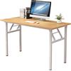 SDHYL Scrivania Pieghevole per Computer 120 x 60 cm Tavolo da Lavoro Pieghevole per Computer Tavolo da Conferenza per l'ufficio Domestico Teak Bianco