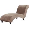 FASCINATDECO Copri Chaise Longue Elasticizzato Senza braccioli per Soggiorno Fodera per Sedia Chaise in Velluto Senza braccioli Fodera per Chaise Longue Copertura per Chaise Longue (Taupe)