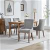FINTHOMING Set Sedie Sala da Pranzo 4, Sedie Cucina Set da 4, Sedie Imbottita Morbida in Tessuto Chenille Spesso con Gambe in Legno Massello, Decorazione con Borchie in Bronzo, Capacità di Carico 150 Kg