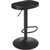 WOLTU Sgabello da Cucina, Sgabello da Bar per Colazione in Legno Massiccio, Sgabello da Banco Regolabile in Altezza, Sgabello Girevole a 360° con Poggiapiedi, Nero, BH413sz-1