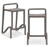REDÒKASA Sgabello in polipropilene EOLO con poggiapiedi H65, MADE IN ITALY, idrorepellente, resistenza ai raggi UV, design moderno, ideale per sala da pranzo, cucina, bar, ristoranti o giardino (2, Tortora)