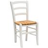 LoryArreda.Com 2 Sedie Mod. Paesana in Legno massello di faggio laccato bianco opaco con Seduta in Legno Made in Italy (Laccato Bianco seduta paglia, Faggio)