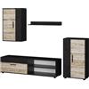 Vicco Parete attrezzata soggiorno Berno, Beige, | Set di 4, adatto per la conservazione di dispositivi multimediali e accessori