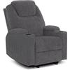 MCombo M MCommbo Poltrona relax elettrica Poltrona massaggiante Poltrona TV Funzione reclinabile Riscaldamento a vibrazione Nuovo modello 7061 (ciniglia grigia)