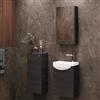 Planetmöbel Set di mobili da bagno lavabo con mobiletto 40 x 60 x 29 cm con armadio a specchio 40 cm e mobiletto midi per bagno e WC ospiti, antracite