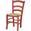 Totò Piccinni Ordine Minimo 2pz, Sedia paesana Venezia in Legno di faggio, ALTISSIMA QUALITA', Robusta, già montata (Rosso, Seduta Paglia)