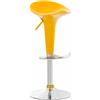 CLP Sgabello Design Saddle In Plastica I Sgabello Penisola Cucina Con Poggiapiedi I Sgabello Girevole Regolabile Alt. 60-81 CM, Colore:giallo