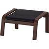 Ikea POÄNG poggiapiedi, marrone/Knisa nero
