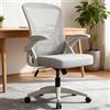 GartistGo Sedia da ufficio ergonomica con braccioli ribaltabili a 90° e supporto lombare, cuscino in spugna ad alta densità, con sollevamento a gas (capacità 150 kg) e schienale in rete traspirante
