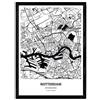 Nacnic Poster Mappa di Rotterdam - Paesi Bassi. Fogli Città dell'Olanda e del Belgio Mari e fiumi in Colore Nero. Formato A3
