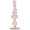 FADE Candeliere Singolo da Tavolo in Vetro borosilicato Trasparente Rosa Color Glass Living Glamour h24 cm