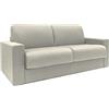 Totò Piccinni Divano Letto Ribaltone Matrimoniale Imbottito con Braccioli, Materasso 14cm, L194cm x P93cm x H87cm (Tessuto Light Grey)
