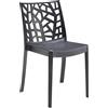 GLOUPIE Sedia Matrix In Polipropilene Nero, Dim. 55 x 47 x 82 Cm, Peso 4 Kg, Per Interno Ed Esterno, Made In Italy,Impilabili