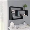 Rlxzsn Mensola sospesa da parete, colore nero, per bagno, soggiorno, cucina, camera da letto e più libreria