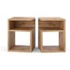 MRBLS_HOME MRBLS - Set di 2 comodini, letto a molle, mobile moderno senza cassetti, per camera da letto, soggiorno, tavolino, divano semplice (botanico), 32 x 40 x 30 cm (larghezza x altezza x profondità)