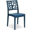 REDÒKASA Sedia in polipropilene TETI, MADE IN ITALY, impilabile, idrorepellente, resistenza raggi UV, design moderno albero della vita per sala da pranzo, cucina, bar, ristoranti, esterno (Petrolio, 1)