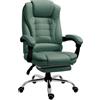 RMF PRO RMF Sedia Ufficio Ergonomica Professionale Reclinabile, Sedia Scrivania Seduta Comoda e Rilassante con Poggiapiedi - Poltrona Relax con Ruote Girevoli Altezza Regolabile (Verde)