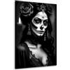 ARTEDinoi Quadro Stampa su Tela La Calavera Catrina in Un Abito di Pizzo Bianco é Nero Canvas Moderno Dimensione 90x60x2cm