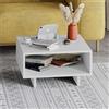 Totò Piccinni Tavolino da Salotto GOLA in legno con vano centrale 60x60x32h (Bianco)