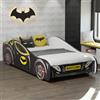 Kids Collective Letto ad Auto 70x140 cm Letto per Bambini con Sponda di Sicurezza e Rete a Doghe | Letto Giocattolo per Bambini nero Batman Batmobile Bat Car | Ideale per bambini a partire da 2 anni