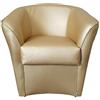 Totò Piccinni Poltrona POZZETTO Imbottita Artigianale in Ecopelle Design Made in Italy (Oro)