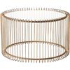 Baroni Home Tavolino Cilindrico Basso da Caffè con Ripiano in Vetro e Struttura in Metallo Oro, Tavolino da Salotto e Camera da Letto, Piccolo Tavolo Elegante, 35,5x60 cm