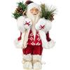 Nataland Babbo Natale con Vestito in Stoffa 30 Cm Decorato a Mano e Perfetto Come Decorazione Natalizia, Come Regalo e da Collezione