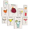 Giallobus - Set 10 Quadri Multi Pannello - Flat Cocktails - Legno MDF - | 2 x 42x29,7cm | 4 x 29,7x21cm | 4 x 21x14,85cm | - Pronti da Appendere - Quadri Moderni per la casa