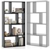 HOMASIS Libreria da Parete a 4 Ripiani, Libreria Scaffale con Piedini Antiscivolo e Dispositivo Antiribaltamento, Stile Scandinavo, Mobile Portaoggetti per Soggiorno, 60 x 20 x 120 cm (Nero)