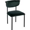 CLP Sedia da pranzo Gambell con rivestimento in velluto I Sedia imbottita, carico massimo 130 kg I Con schienale, Colore:verde scuro