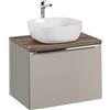 PIASKI Mobile lavabo 60 cm Santa Fe Taupe, sospeso con piano di lavoro, moderno per bagno, colore tortora rovere vintage