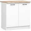 BDW - Armadio da Cucina Con Ante e Piano di Lavoro - 80 cm di Larghezza, 85 cm di Altezza - Mobili per Cucine Singole (Bianco)