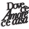 Declea Scritta in Legno da Appendere per la Famiglia Dove c'è Amore c'è casa, Decorazione in Legno da Parete arredo Moderno per la casa, Made in Italy