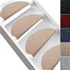 Etm® - Set di 15 tappetini coprigradini, superficie comoda e antiscivolo, colori assortiti, misura: 23 x 65 cm, Polipropilene, beige, 23 x 65 cm