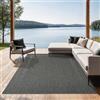 the carpet Mistra - robusto tappeto per esterni, resistente alle intemperie e ai raggi UV, adatto a balcone, terrazza, giardino d'inverno o cucina e sala da pranzo, bordo antracite, 240x340 cm