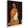 Giallobus - Quadro - Amedeo Modigliani - Nudo Seduto con Camicia - Tela Canvas Telaio Standard - 70x100 - Pronto da Appendere - Quadri Moderni per la casa
