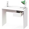 briebe Scrivania, Tavolo per computer 75 x 90 x 50 cm (altezza x larghezza x profondità), 1 cassetto, ufficio, camera gioventù, Desk, Nova (bianco)